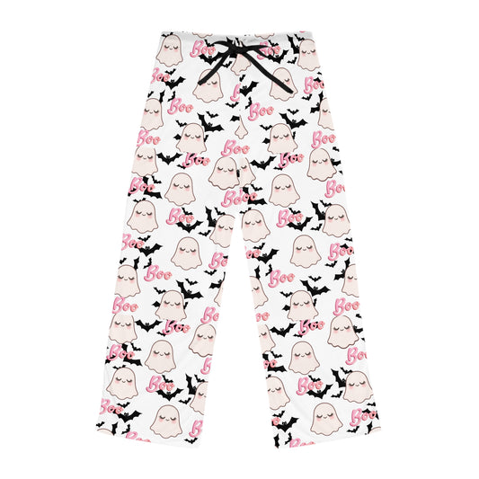 Adorable Ghost Print Women's Pajama Pants for Cozy Nights, Spooky Halloween Sleepwear, Gift for Her, Relaxation, Lounge