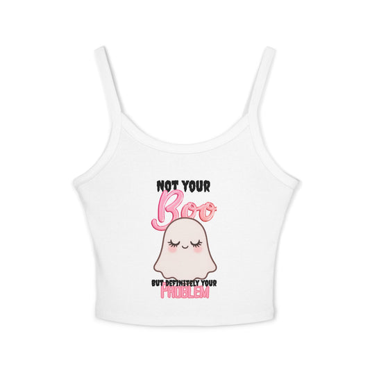 Women's Spaghetti Strap Tank Top - Not Your Boo Ghost Design, Cute Halloween Top, Trendy Summer Wear, Gift for Her, Casual Outfit