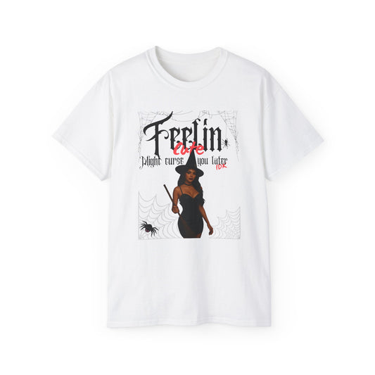 Spooky Vibes Tee, Unisex Ultra Cotton Shirt for Halloween, Witchy Apparel, Fun Gift for Grunge Style, Alternative Fashion, Seasonal Wear