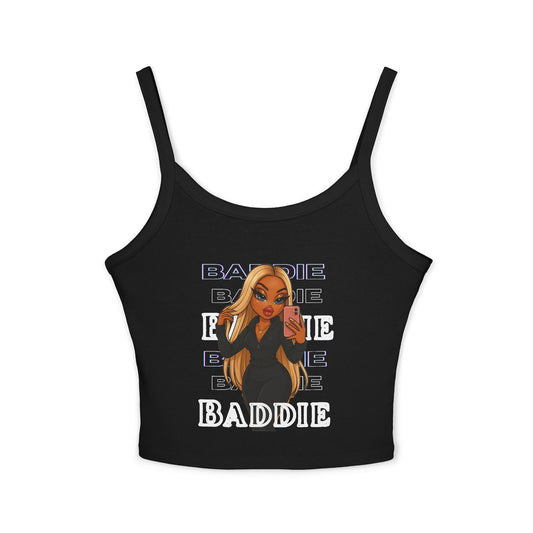 Baddie Vibes Women's Spaghetti Strap Tank Top, Trendy Crop Top, Summer Essential, Casual Chic, Gift for Fashion Lovers