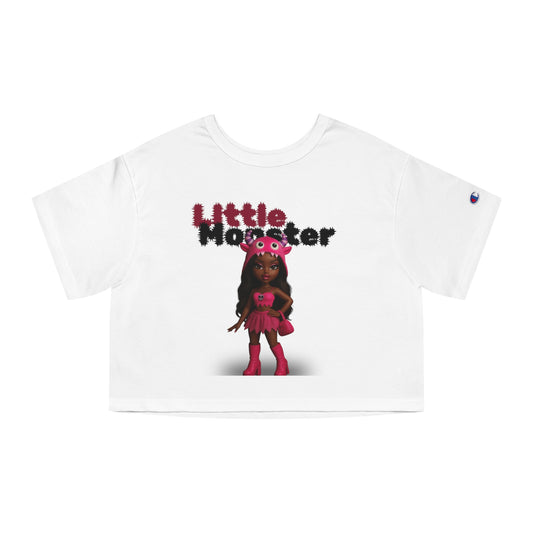 Little Monster Cropped T-Shirt | Cute Trendy Apparel, Women's Fashion Top, Streetwear, Cartoon Tee, Gift for Her