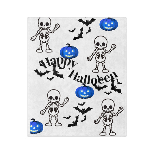 Halloween Skeleton Microfiber Blanket, Cozy Throw, Decorative Blanket, Fall Home Decor, Seasonal Blanket
