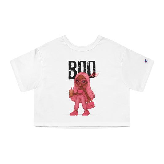 Cute Cropped Graphic Tee with Pink Character, Trendy Streetwear, Women's Fashion, Gift for Friends, Casual Outfit